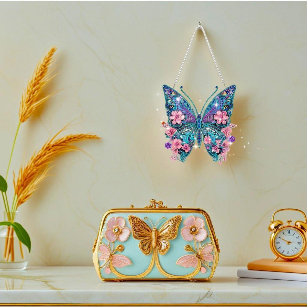 Diamond Painting Schmetterling Weihnachten – Fensterbild DIY Bausatz