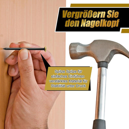 Bilder-Nägel Set 120 Stück, 4 Größen, goldener Kopf, ohne Bohren