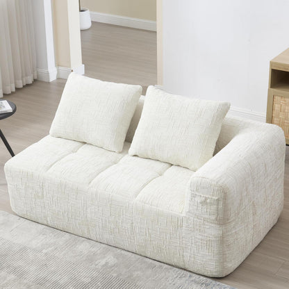 Modernes 2-Sitzer Polstersofa mit Chaise Lounge (Beige B)