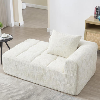 Modernes 1-Sitzer Sofa mit Chaise Lounge & Kissen (Beige A)