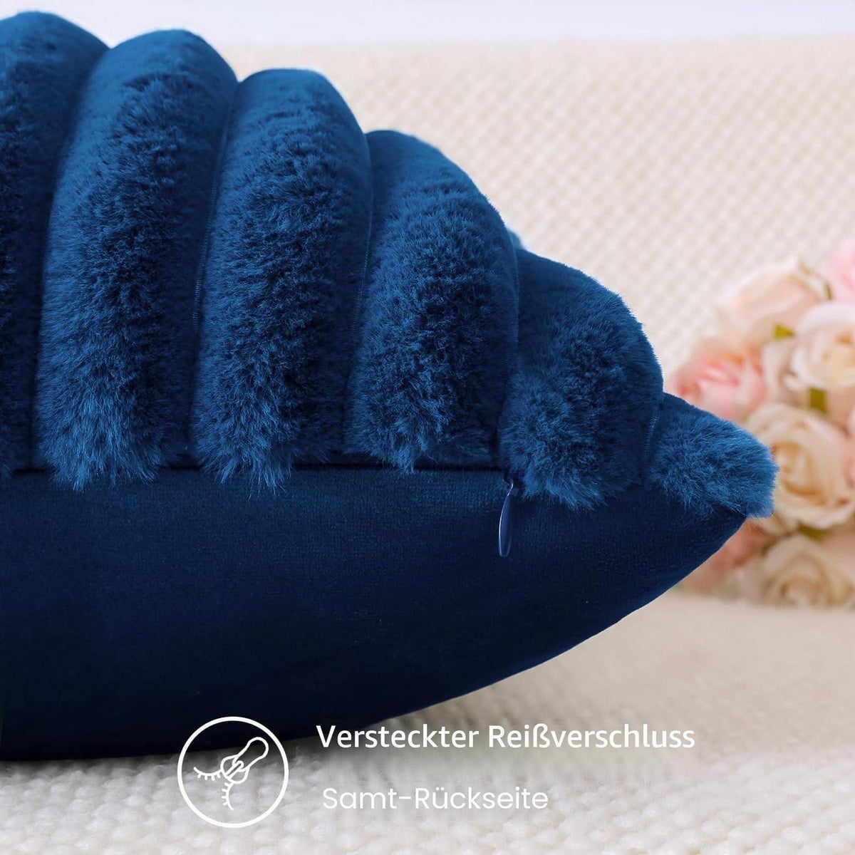 Flauschiger Samt Kissenbezug 50x50cm Blau