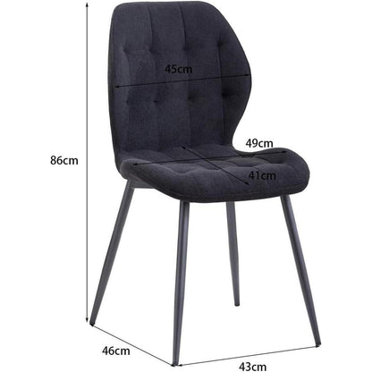 8 Esszimmerstühle Nordic Design, Schwarz & Metallbeine