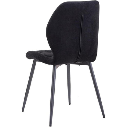 8 Esszimmerstühle Nordic Design, Schwarz & Metallbeine