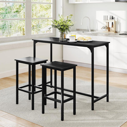 RELAX4LIFE Bartisch-Set mit Barhockern – Industrie-Design Schwarz
