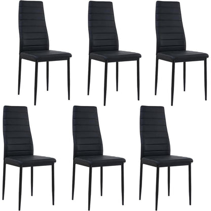 Esszimmergruppe Schwarz: Esstisch 110cm + 6 Stühle