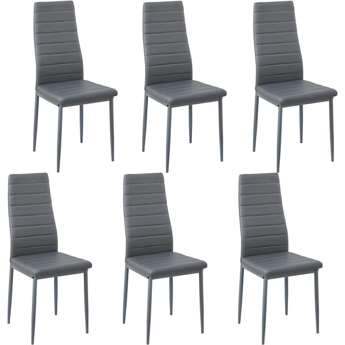Esszimmergruppe Schwarz & Grau: Esstisch 110cm + 6 Stühle