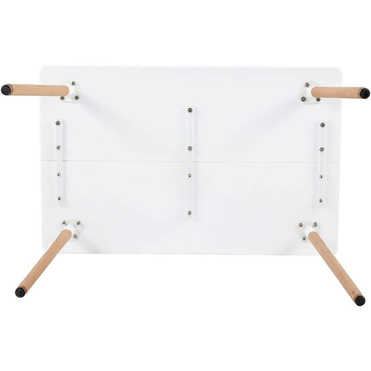 Essgruppen Set: Esstisch 110cm + 6 Esszimmerstühle Weiß/Grau