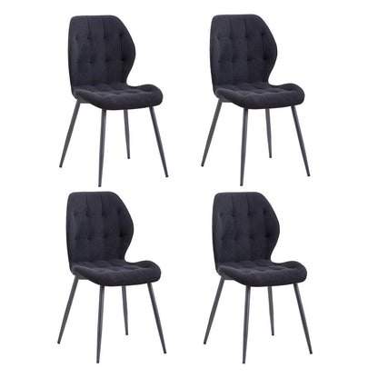 Nordischer Esszimmerstuhl Set 4er – Schwarze Metallbeine & Komfort