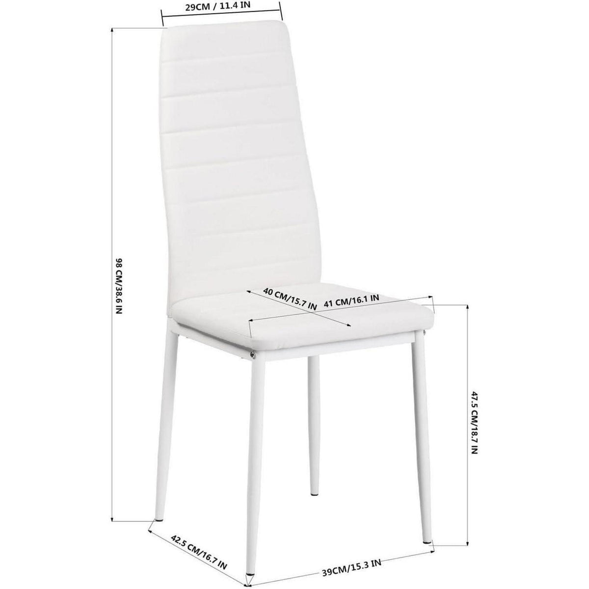 Essgruppen Set: Esstisch 110cm & 6 Esszimmerstühle Schwarz/Weiß