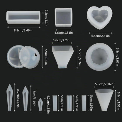 13x Epoxidharz Formen Set – Silikon Gießformen für DIY Projekte