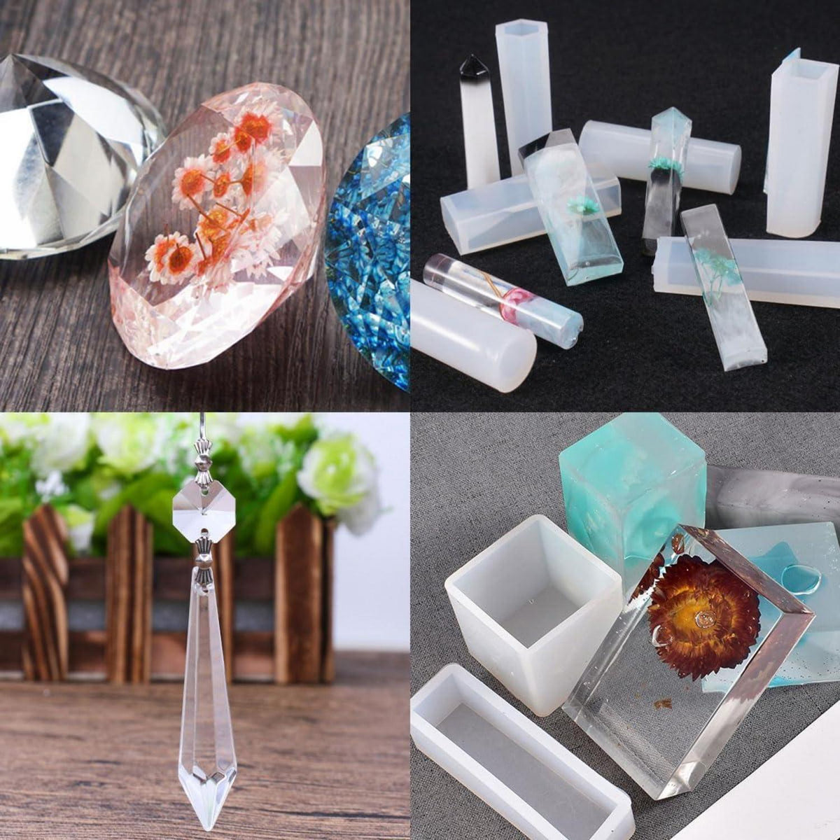 13x Epoxidharz Formen Set – Silikon Gießformen für DIY Projekte