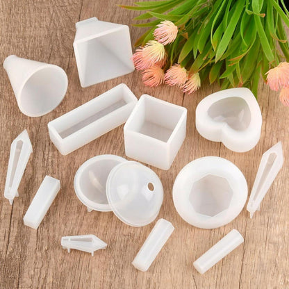 13x Epoxidharz Formen Set – Silikon Gießformen für DIY Projekte