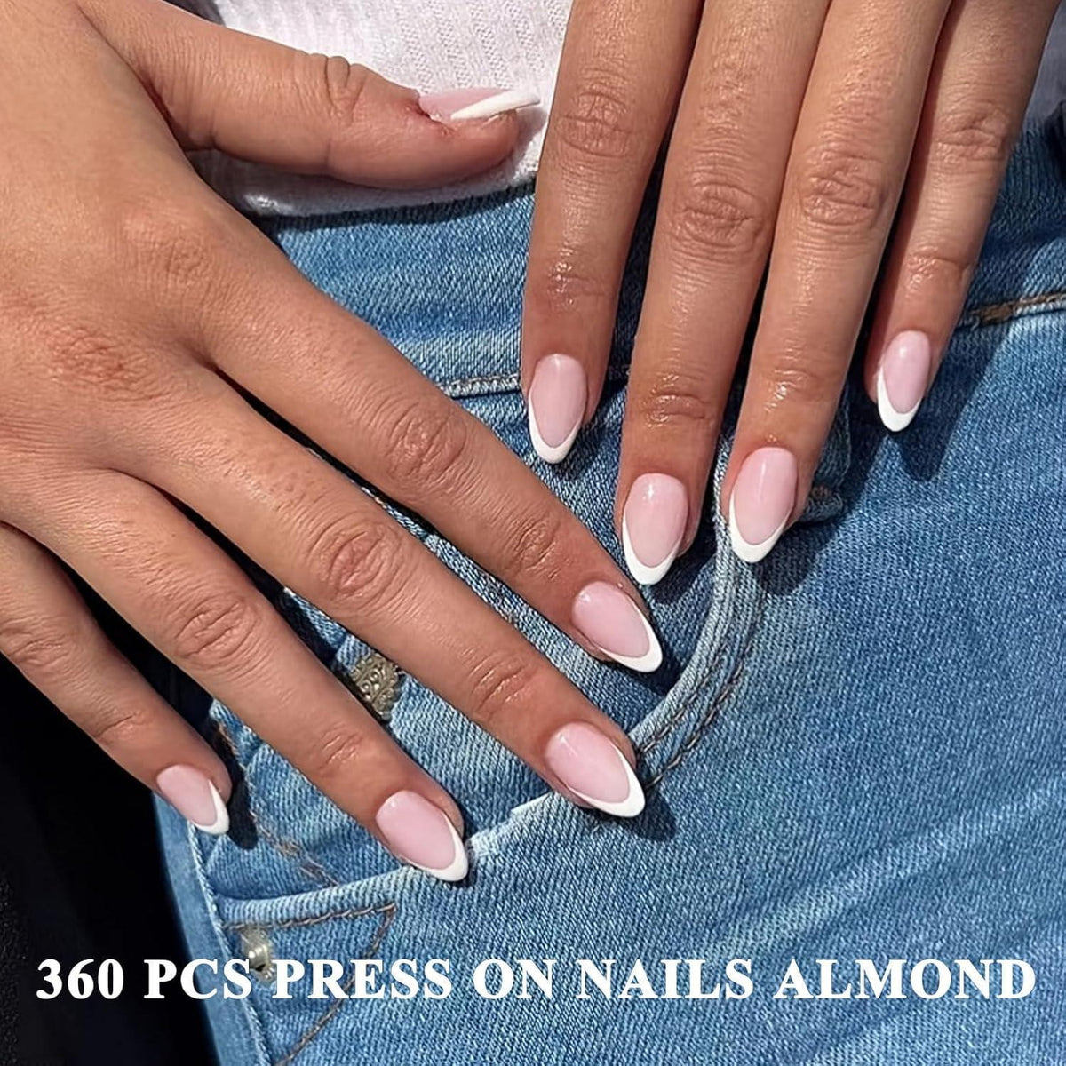 360 French Press on Nails Mandel Kurz – DIY Nagelset mit Ölstift