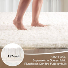 Grauer Hochflor Teppich 240x340 – Flauschiger Wohnzimmerteppich Waschbar