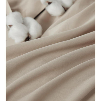 Baumwoll Bettwäsche Set 200x200 Beige | 3-teilig