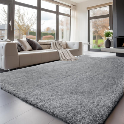 Flauschiger Hochflor Teppich Braun 275x370 cm – Wohnzimmer & Schlafzimmer