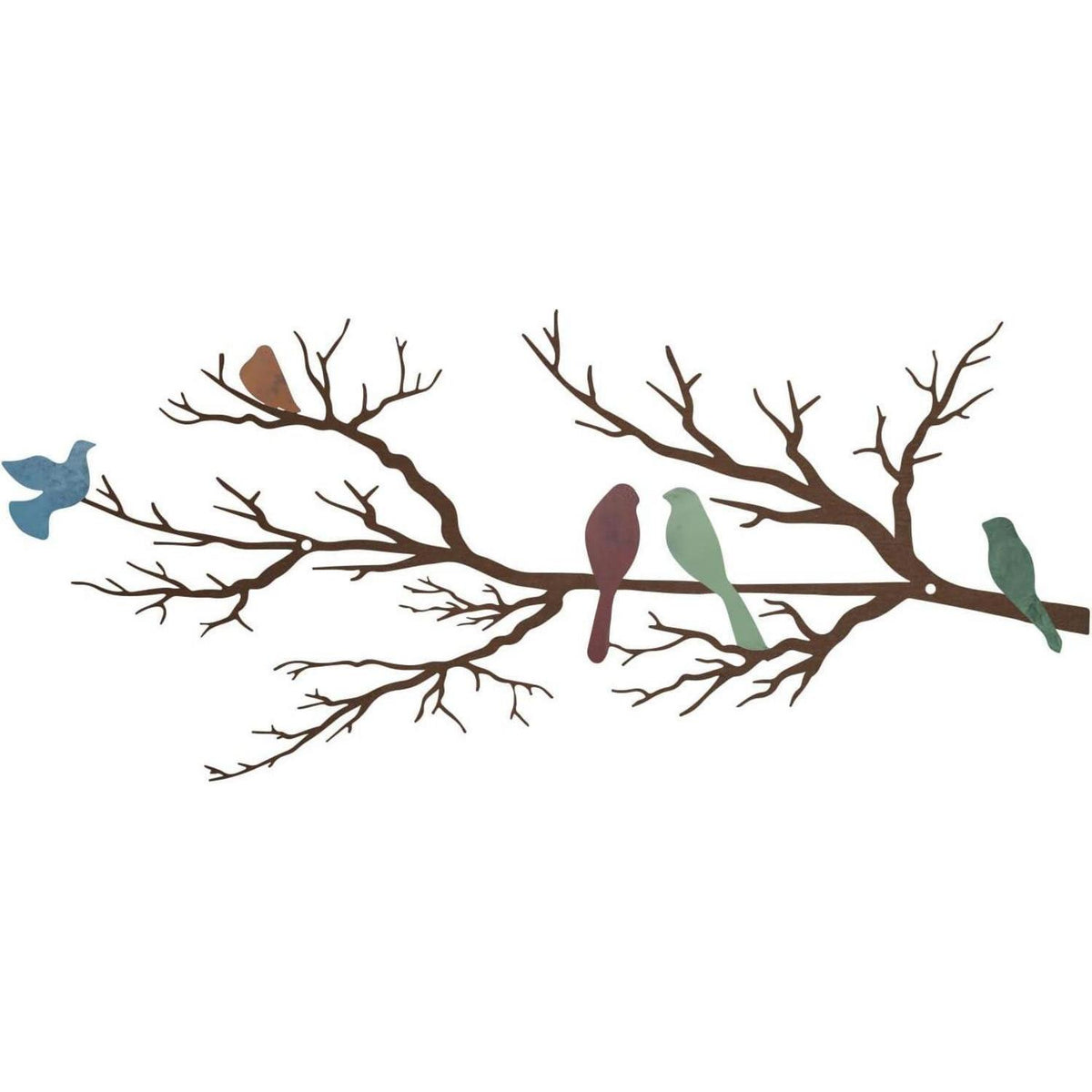 Metall Wanddeko Vögel auf Ast – Wandskulptur für Zuhause & Garten