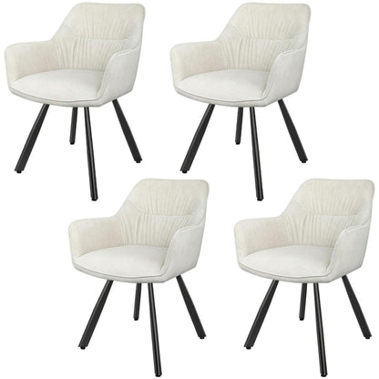 Drehbare Esszimmerstühle Set 4er – Beige, Ergonomisch & Komfortabel
