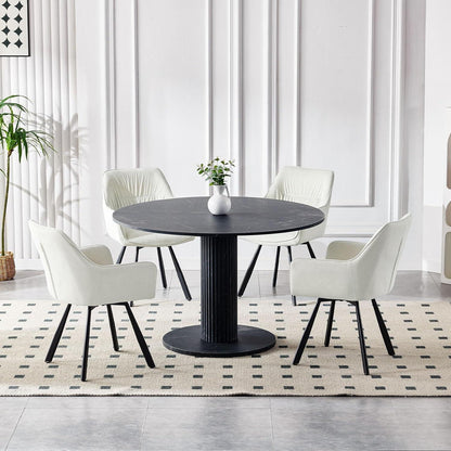 Drehbare Esszimmerstühle Set 4er – Beige, Ergonomisch & Komfortabel