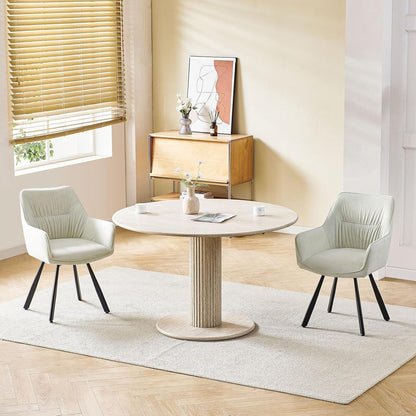 Drehbarer Esszimmerstuhl mit Armlehne, Beige 2 | Modern & Komfortabel