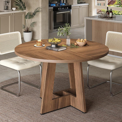 Runder Esstisch 120cm Holzoptik für 4-6 Personen