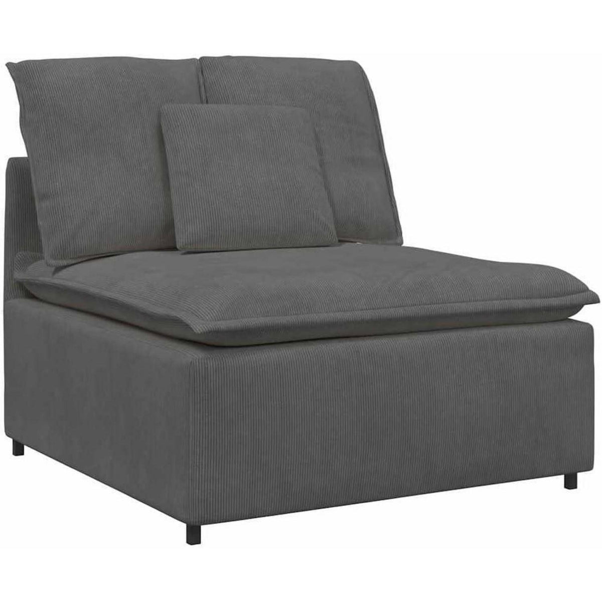 3-Sitzer Sofa Dunkelgrau mit Kissen & Moduldesign