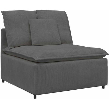 3-Sitzer Sofa Dunkelgrau mit Kissen & Moduldesign