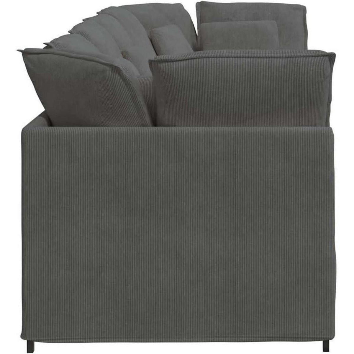 3-Sitzer Sofa Dunkelgrau mit Kissen & Moduldesign