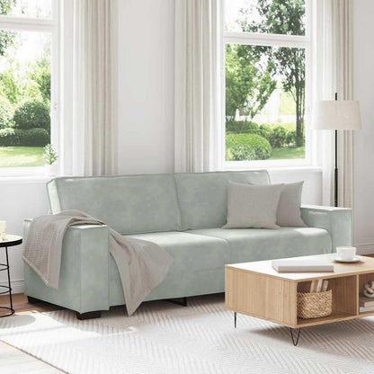 3-Sitzer Sofa 220 cm – Hellgrau, Modernes Polster Sofa