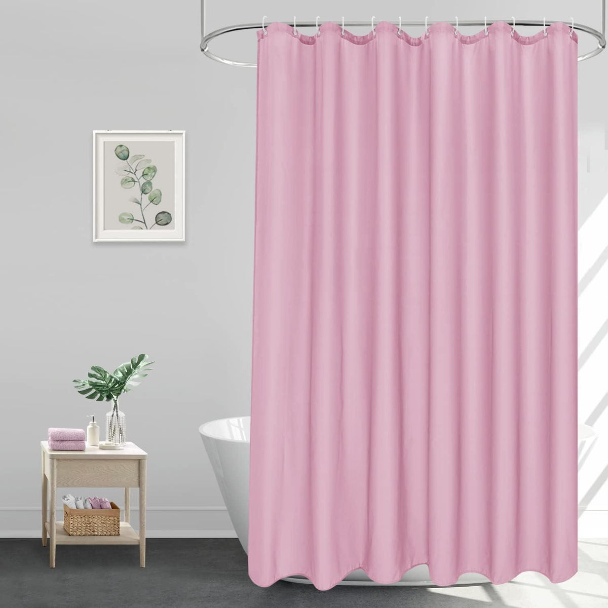 Rosa Duschvorhang 180x220 cm – Textil, Waschbar & Wasserdicht