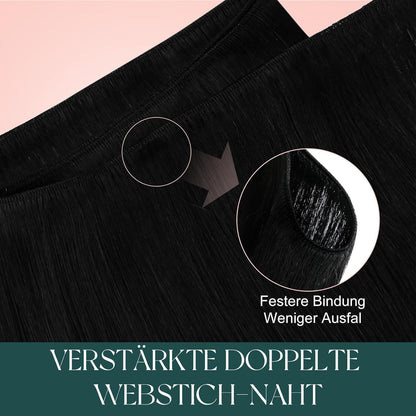 Echthaar Tressen Schwarz 60cm – Zum Einnähen & Stylen