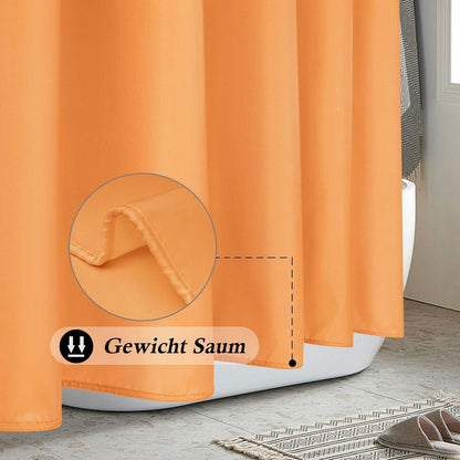 Schmaler Duschvorhang Stoff 100x200 cm Orange Wasserdicht