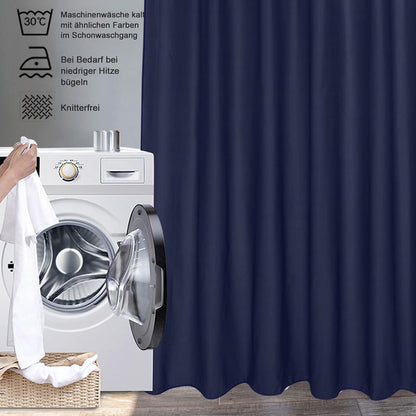 Duschvorhang Dunkelblau 180x220 cm Wasserdicht Textil