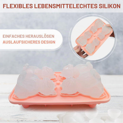 Silikon Eiswürfelform Katze – 3D Eiswürfelbehälter mit Deckel
