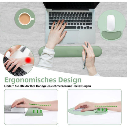 3-in-1 Handgelenkauflage Set Antik Grün