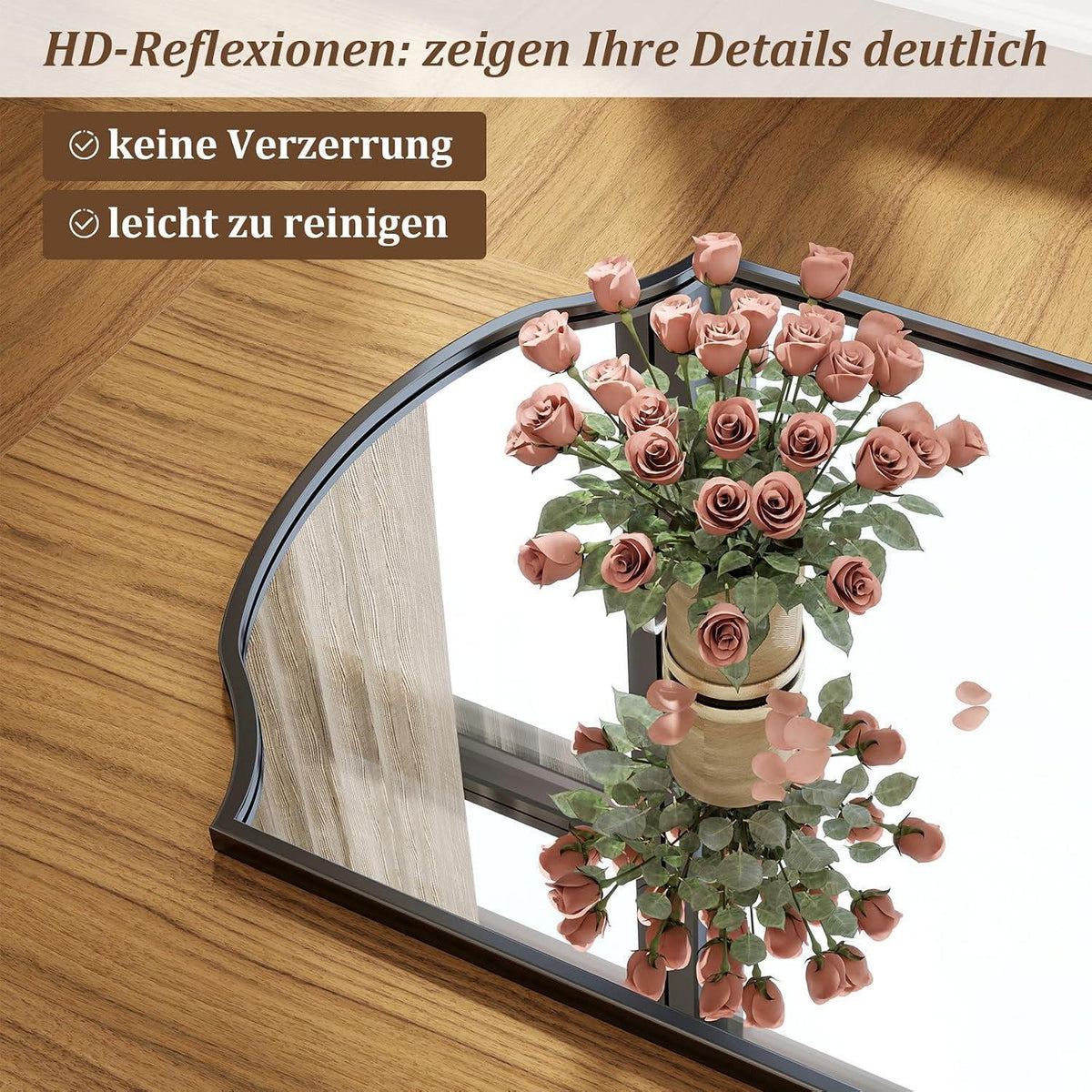Ganzkörperspiegel Bogen Schwarz 165x60cm | Stand- & Wandspiegel