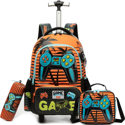 Schultrolley Rucksack Kinder Orange Game – 1. Klasse