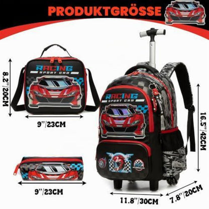 Schultrolley Rucksack Kinder – Rollen, Rot, 8 Jahre