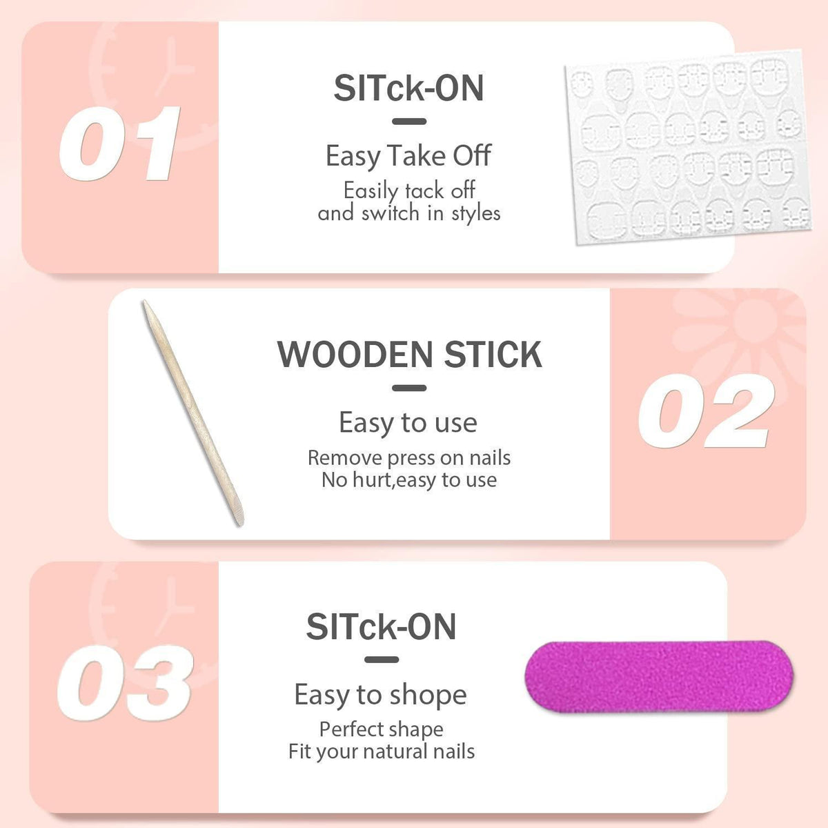 Künstliche Zehennägel Kurz Quadratisch – Natürliches Design