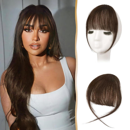 Echthaar Clip-in Pony mit Schläfen – Natürliche Bangs