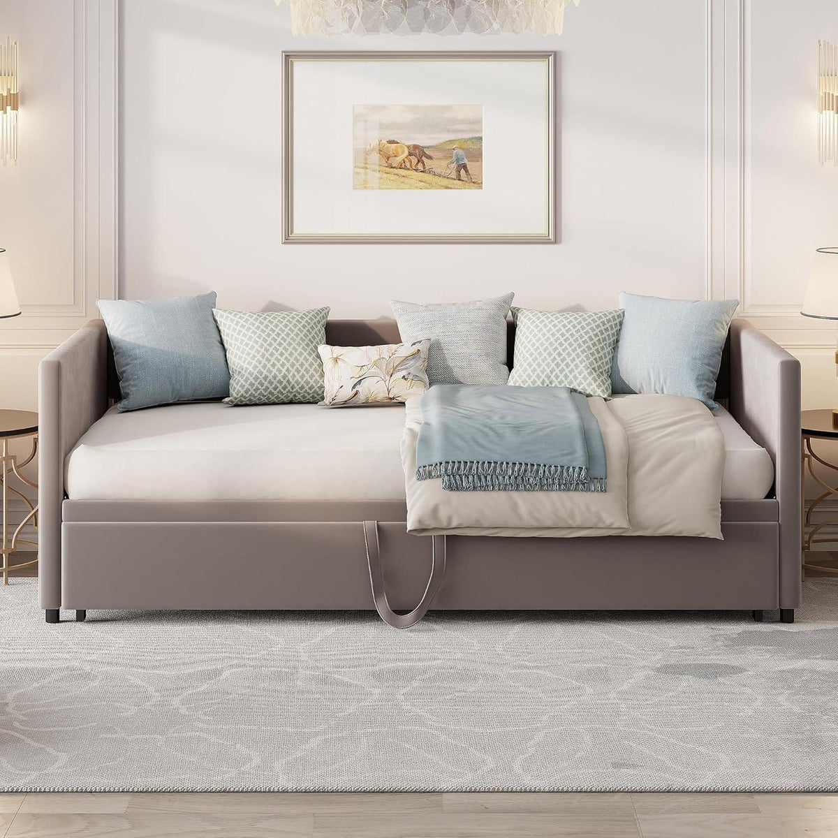 Convertible Schlafsofa 180x200 cm mit Lattenrost & Bettrahmen