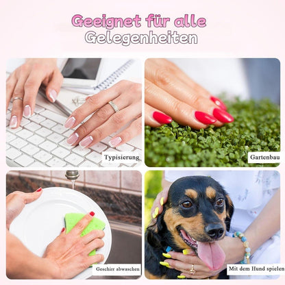 24er Set French Bow Aufklebe Nägel – Weiß Rosa Maniküre DIY