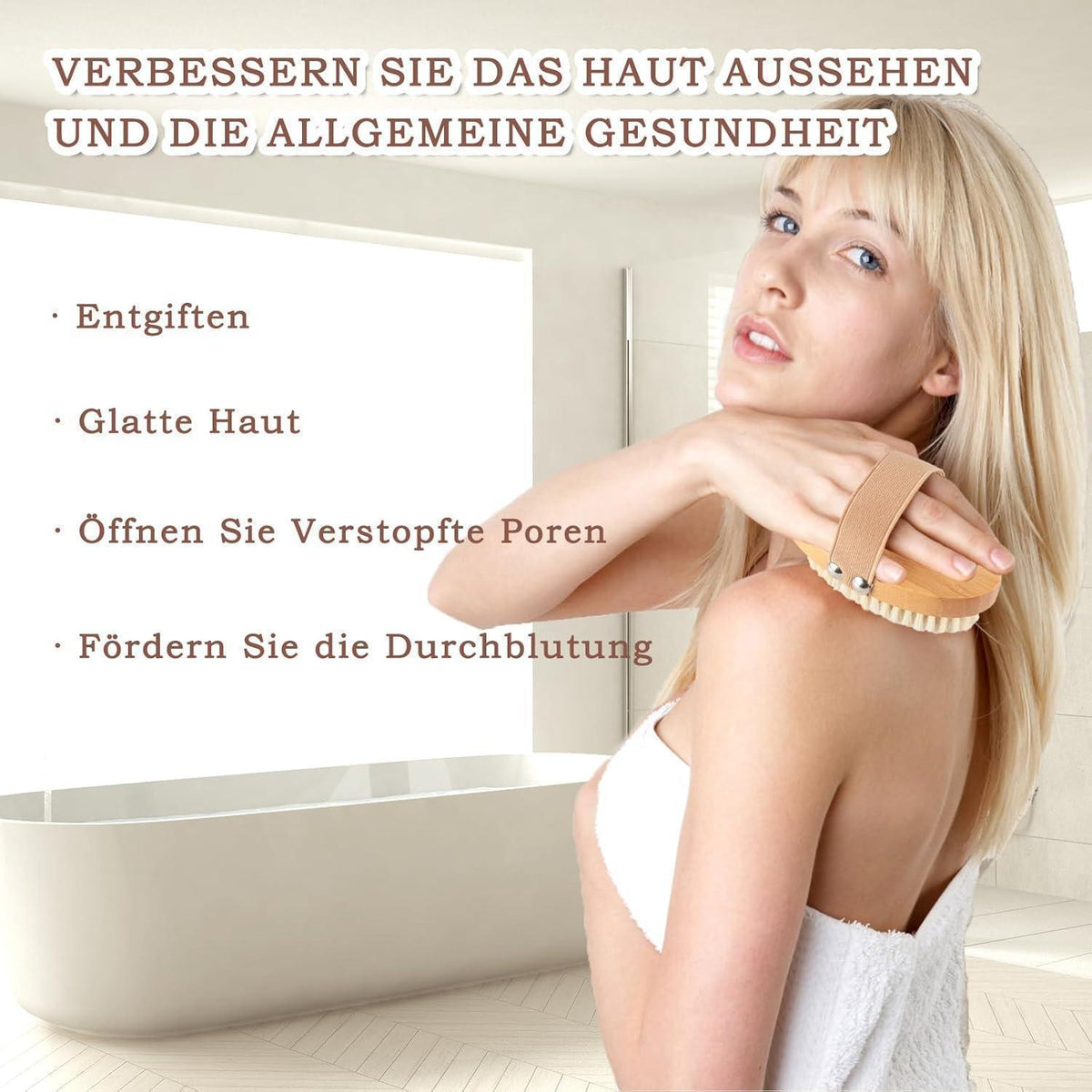 Körperbürste Naturborsten für Peeling und Durchblutung