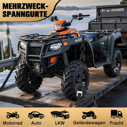 2x Spanngurte 6m mit Ratsche – TÜV/GS geprüft & sicher