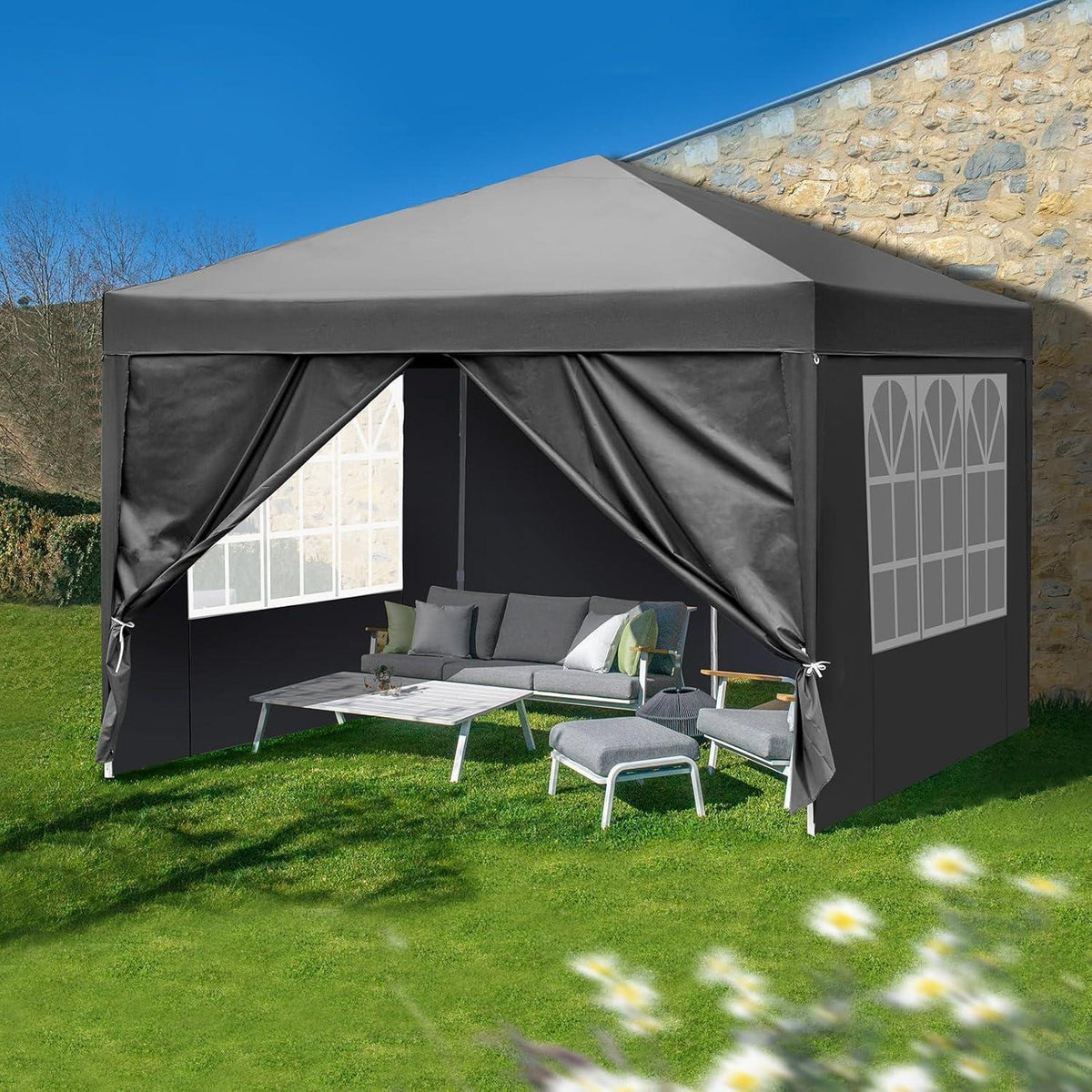 3x3m Faltpavillon – Wasserdicht, Stabil & UV-Schutz für Garten & Camping