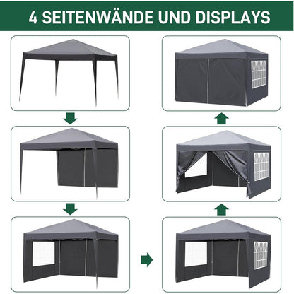 3x3m Faltpavillon – Wasserdicht, Stabil & UV-Schutz für Garten & Camping