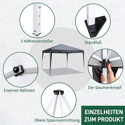 3x3m Faltpavillon – Wasserdicht, Stabil & UV-Schutz für Garten & Camping