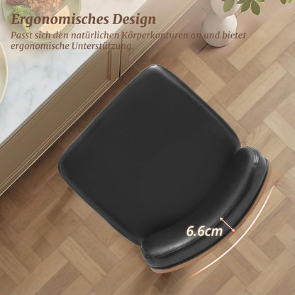 Drehbarer Barhocker 2er Set mit Lehne – Schwarz