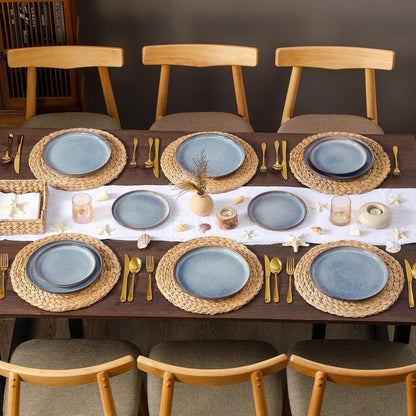 Speiseteller 6er Set 26cm Lavendelblau Steingut Modern