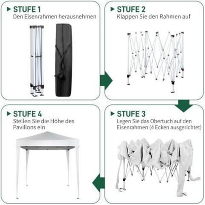 Bonnlo Pavillon 2x2m – Höhenverstellbar & Wetterfest